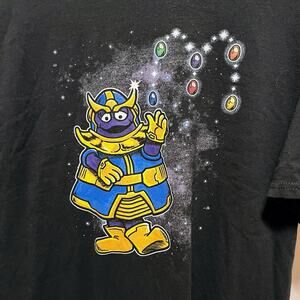 Grimace as Thanos T-Shirt XL Funny Marvel McDonald’s Mashup Infinity Stones Tee